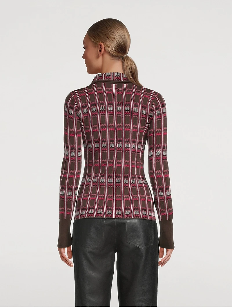 Rory Jacquard Polo Sweater