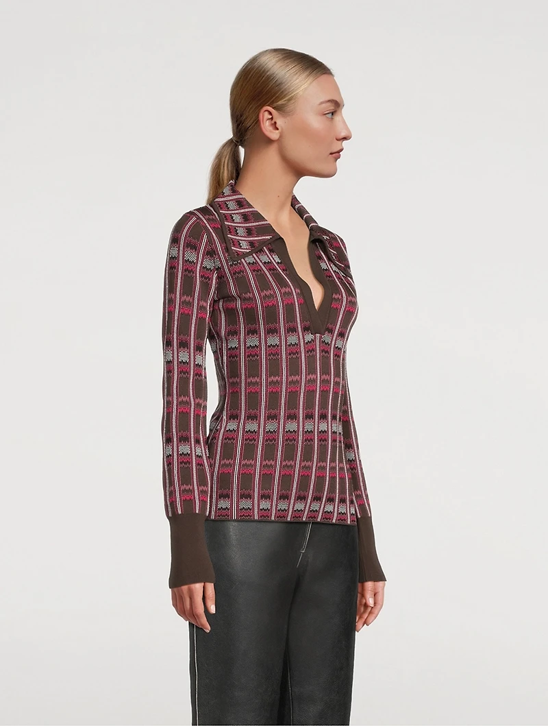 Rory Jacquard Polo Sweater