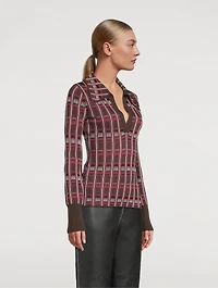 Rory Jacquard Polo Sweater