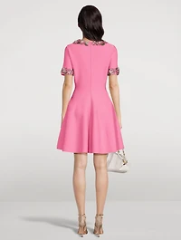 Crystal-Embroidered Hydrangea Mini Dress
