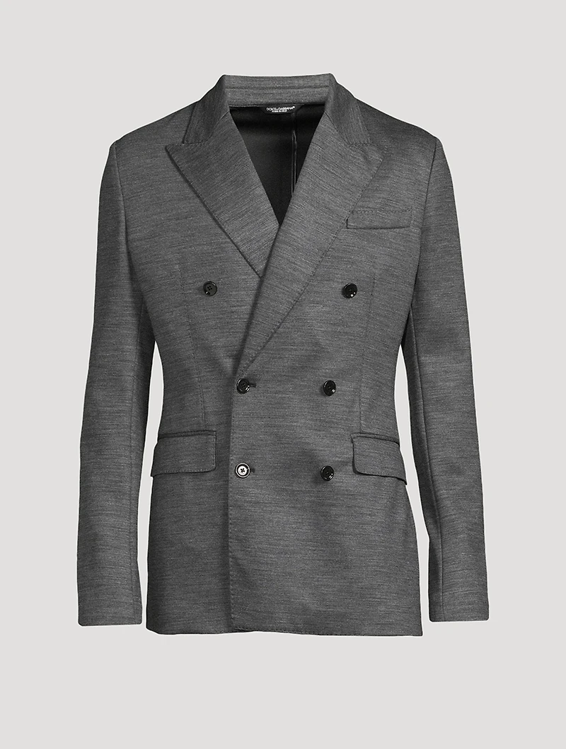 Wool-Blend Double-Breasted Jacket