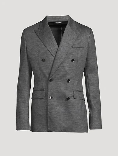 Wool-Blend Double-Breasted Jacket