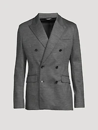 Wool-Blend Double-Breasted Jacket