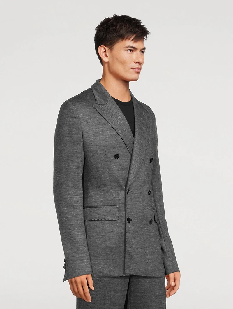 Wool-Blend Double-Breasted Jacket