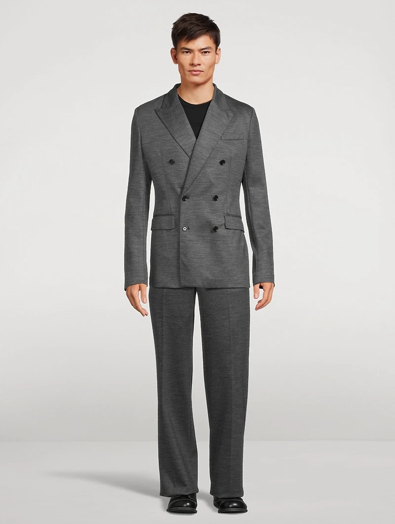 Wool-Blend Double-Breasted Jacket