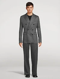 Wool-Blend Double-Breasted Jacket