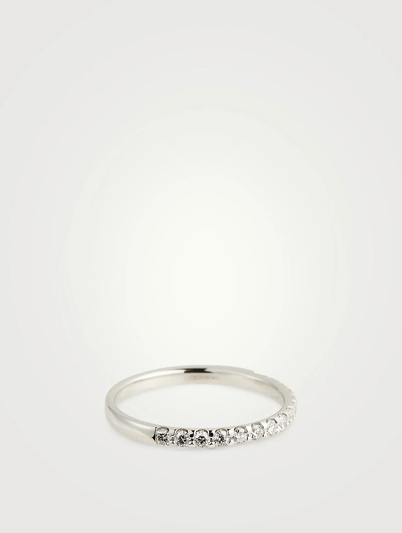 Odessa Platinum Half Round Diamond Ring