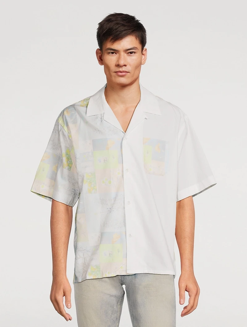 Camp Shirt Super Bloom Grid Print