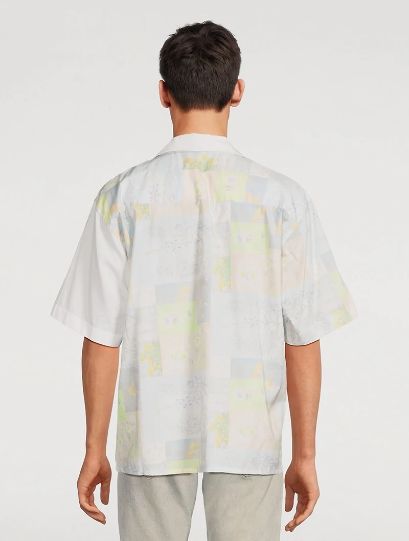 Camp Shirt Super Bloom Grid Print