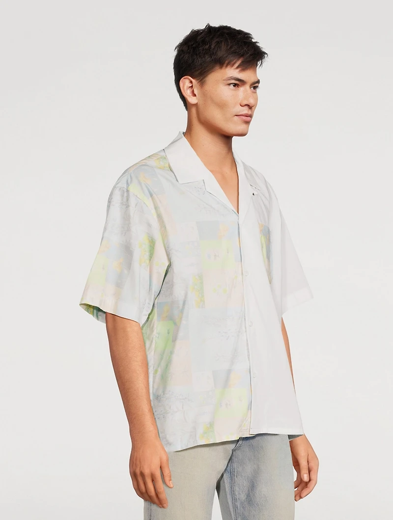 Camp Shirt Super Bloom Grid Print