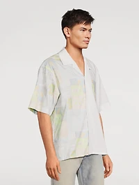 Camp Shirt Super Bloom Grid Print