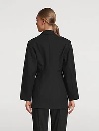 Cotton Suiting Fitted Blazer