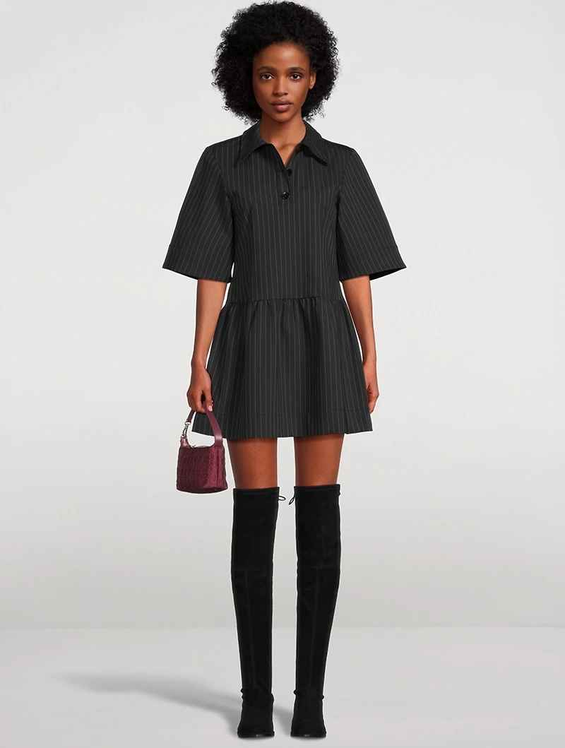 Shirt Dress Pinstripe Print