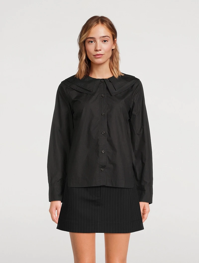Cotton Poplin Double-Collar Shirt