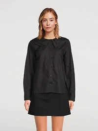 Cotton Poplin Double-Collar Shirt