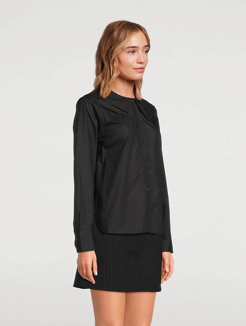 Cotton Poplin Double-Collar Shirt