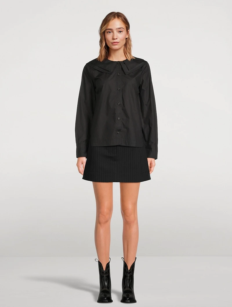 Cotton Poplin Double-Collar Shirt