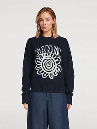 Flower Jacquard Sweater