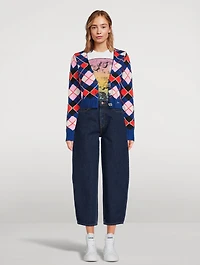 Argyle Jacquard Organic Cotton Cardigan