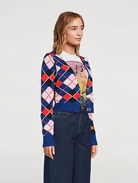 Argyle Jacquard Organic Cotton Cardigan