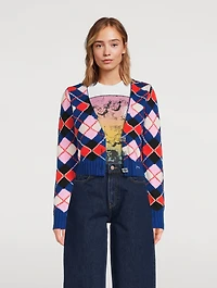 Argyle Jacquard Organic Cotton Cardigan