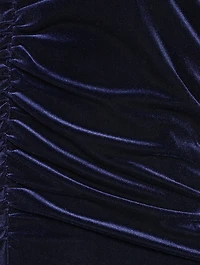 Ruched Velvet Jersey Maxi Dress