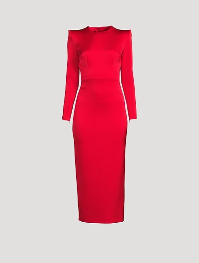 Mara Heart Satin Crêpe Midi Dress