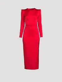 Mara Heart Satin Crêpe Midi Dress