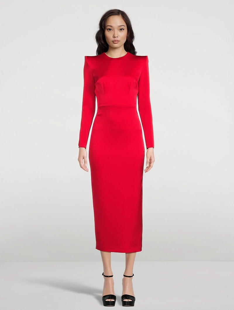 Mara Heart Satin Crêpe Midi Dress