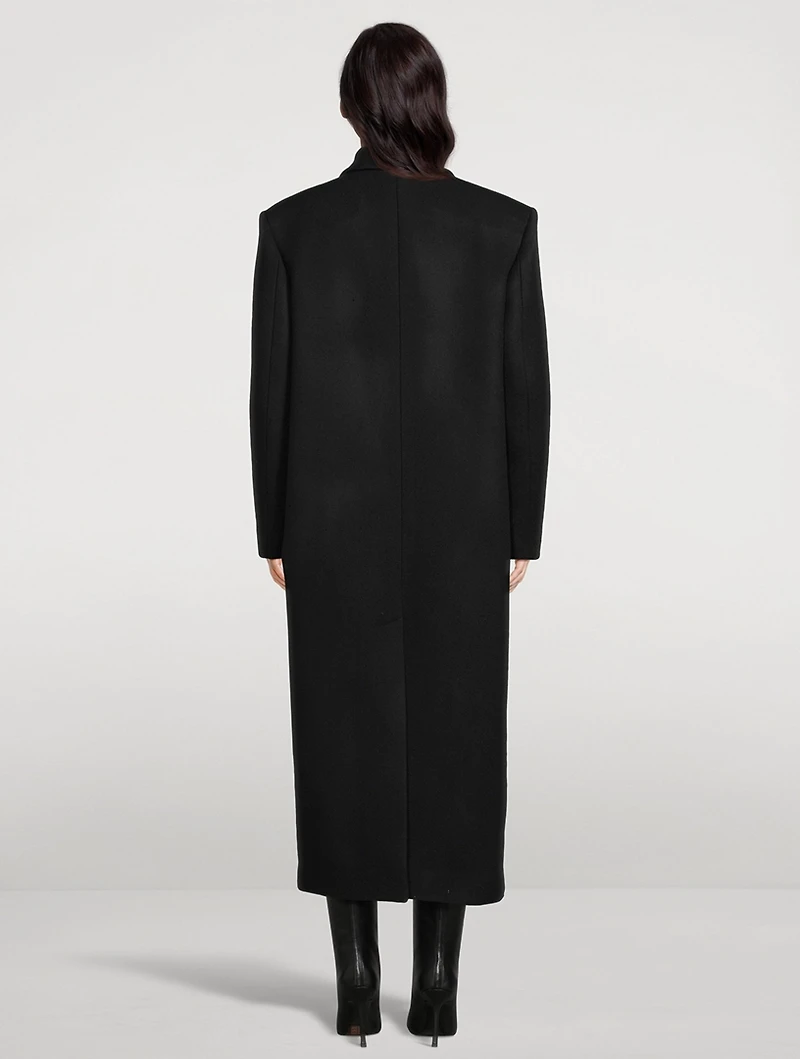 Oversized Double-Breasted Wool Coat
