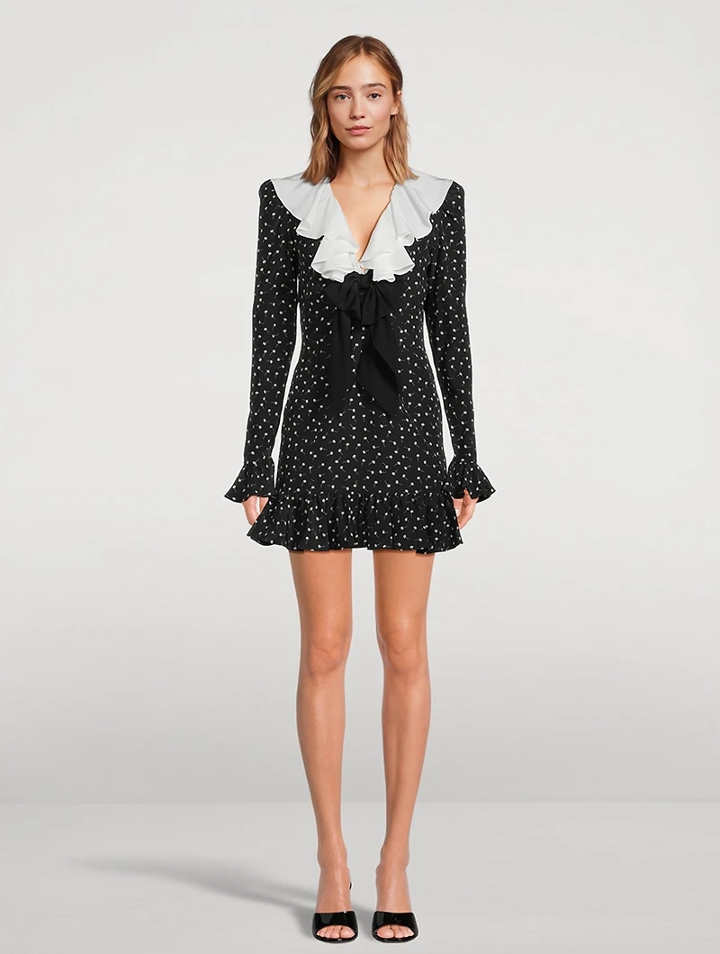 Silk Dress Daisy Print