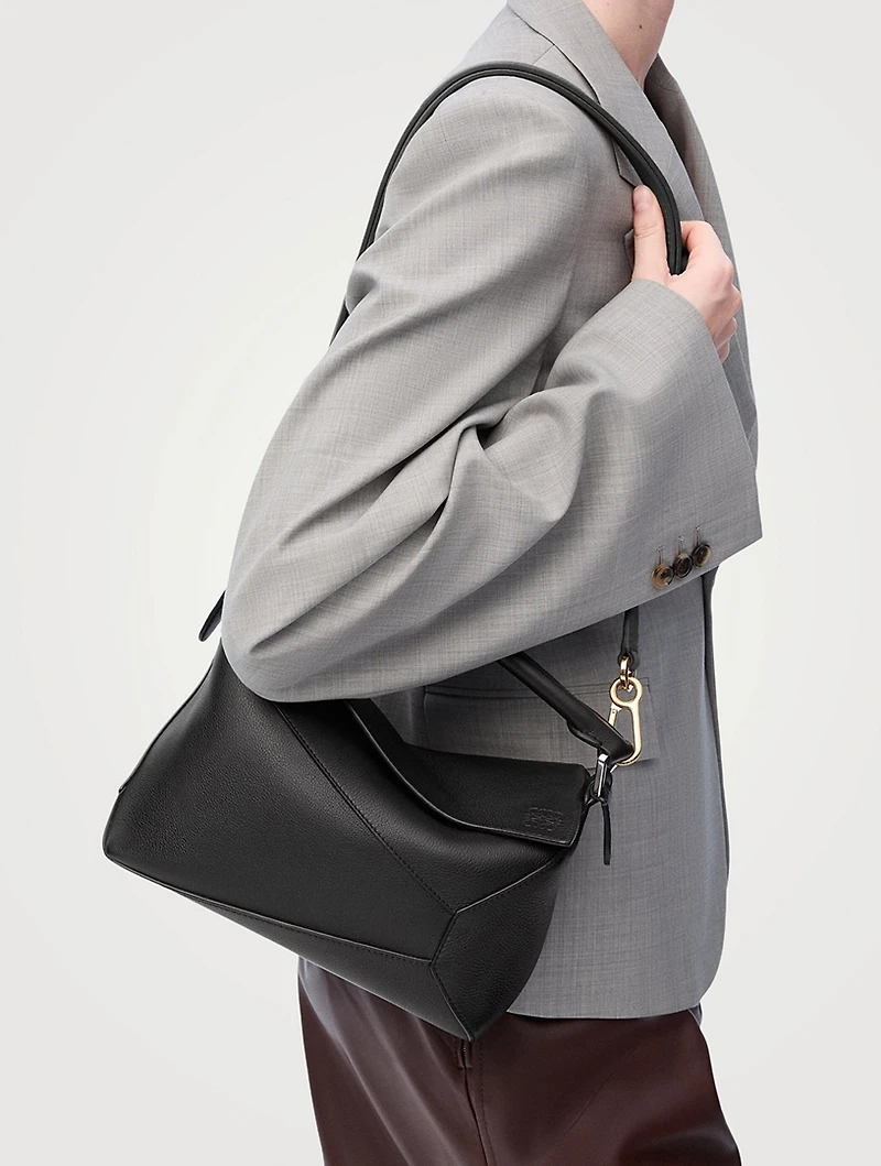 Small Puzzle Edge Leather Bag