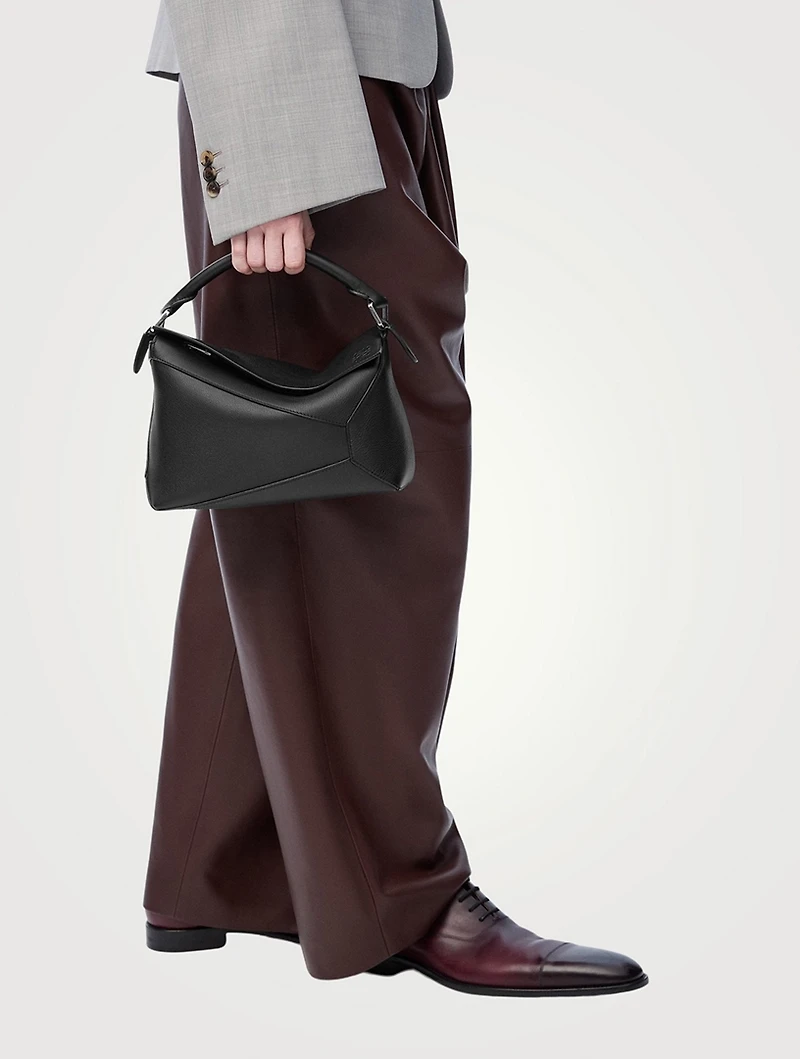 Small Puzzle Edge Leather Bag