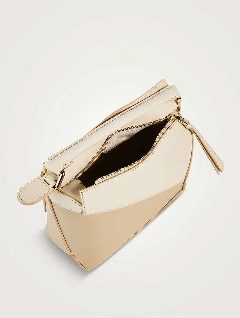Small Puzzle Edge Leather Bag