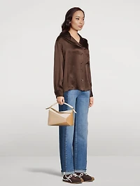 Small Puzzle Edge Leather Bag
