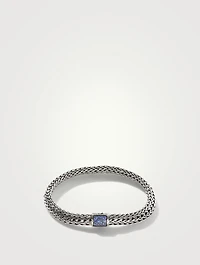 Classic Chain Reversible Bracelet With Blue Sapphire