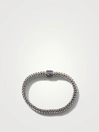 Classic Chain Reversible Bracelet With Blue Sapphire
