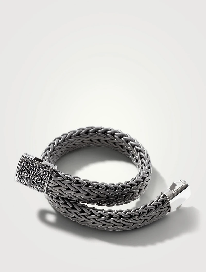 Classic Chain Bracelet With Black Sapphire
