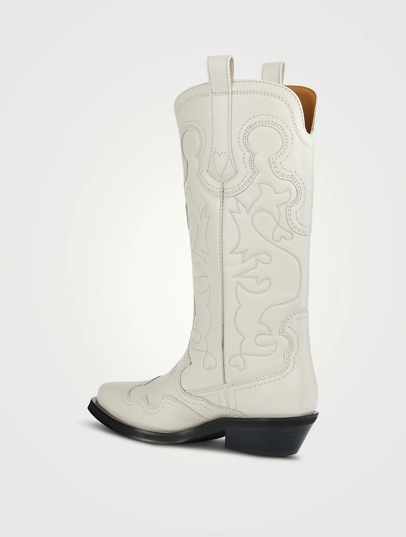 Embroidered Leather Western Boots