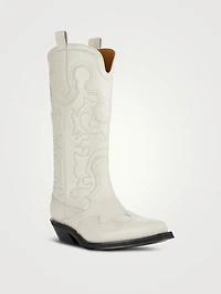 Embroidered Leather Western Boots