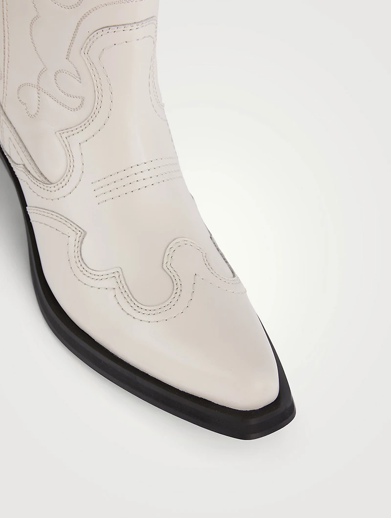 Embroidered Leather Western Boots