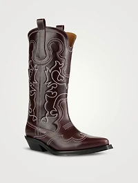 Embroidered Leather Western Boots