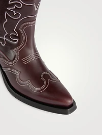 Embroidered Leather Western Boots