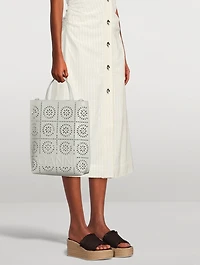 Smocked Espadrille Wedge Mules