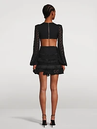 Fringe Cut-Out Mini Dress