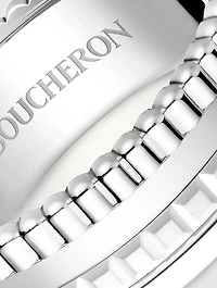 Small Quatre Double White Edition 18K Gold Ring With Hyceram