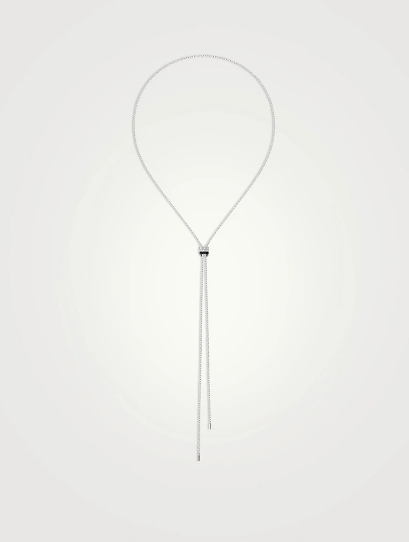 Mini Quatre Black Edition 18K White Gold Tie Necklace With Black PVD And Diamonds