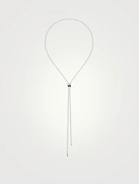 Mini Quatre Black Edition 18K White Gold Tie Necklace With Black PVD And Diamonds