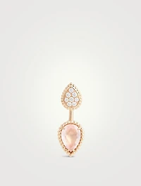 XS And S Motif Serpent Bohème 18K Rose Gold Single Stud Earring With Pink Quartz And Diamonds