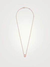 XS Motif Serpent Bohème 18K Rose Gold Pendant Necklace With Pink Quartz And Diamond